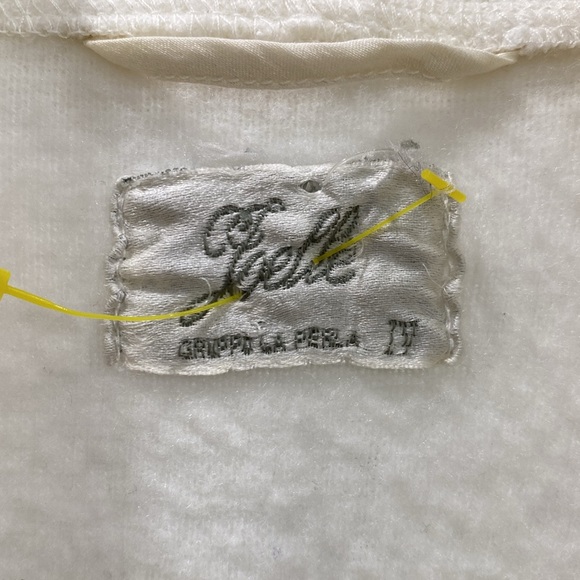 La Perla vintage Elegant Cream Lace-Trimmed Robe with self tie and pockets - Picture 2 of 16